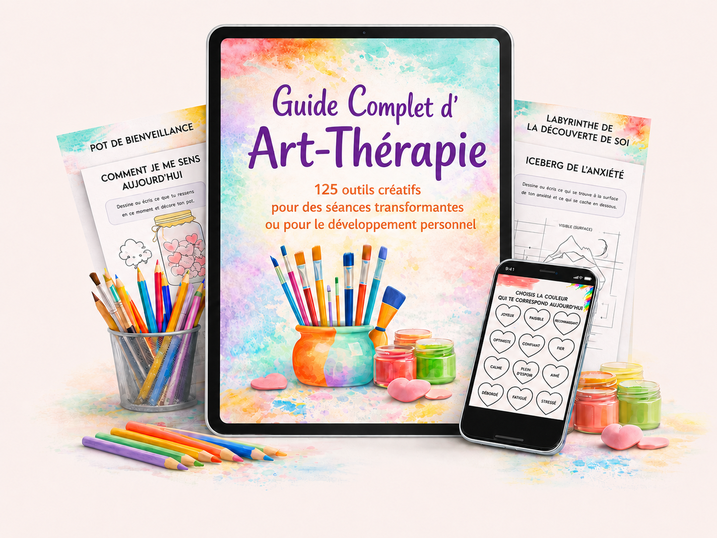125 techniques d’Art-thérapie – Une façon simple de libérer ce que vous ressentez et de mieux gérer vos émotions dès aujourd’hui