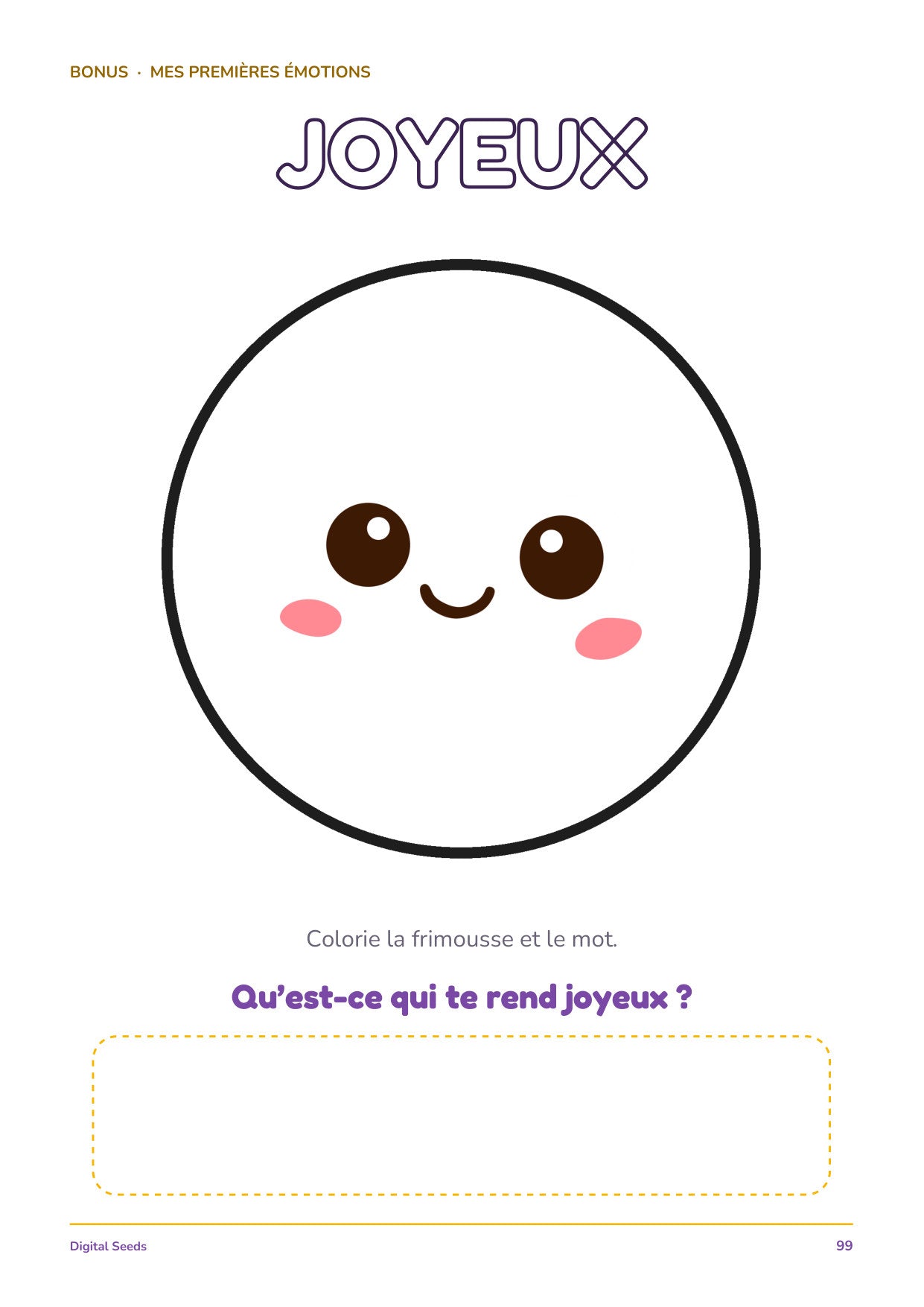 Bonus : Mes premières émotions